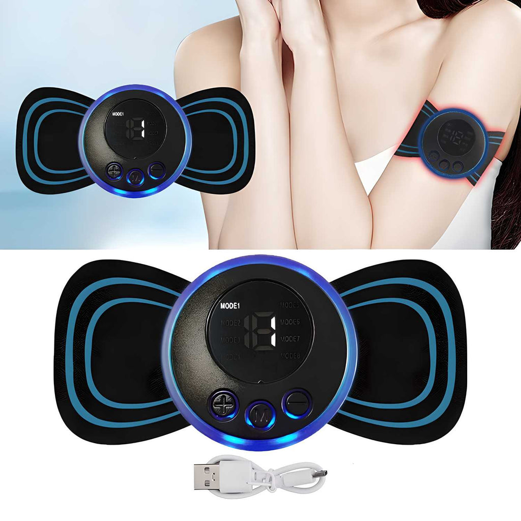 Mini Rechargeable Electric Massager – 8 Modes | 19 Intensity Levels | Portable Pain Relief for Back, Shoulders, Arms & Legs (Men & Women)
